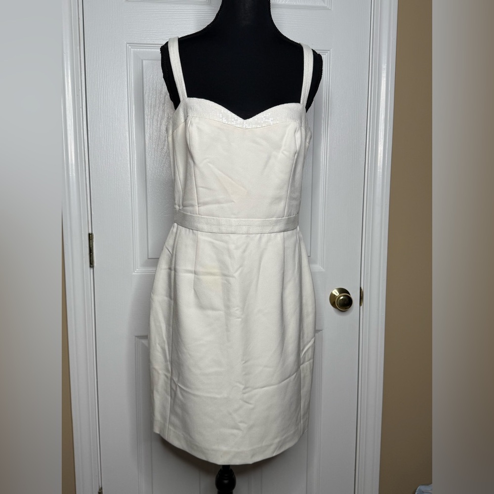 JAYGODFREY | White Sheath Strapless Dress Sweetheart Neckline